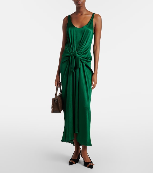 Jw Anderson Gathered silk satin midi dress
