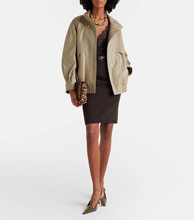 NOUR HAMMOUR Ariste leather bomber jacket