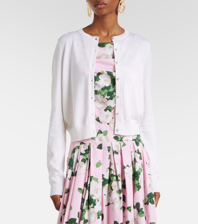 Carolina Herrera Cropped silk and cotton cardigan