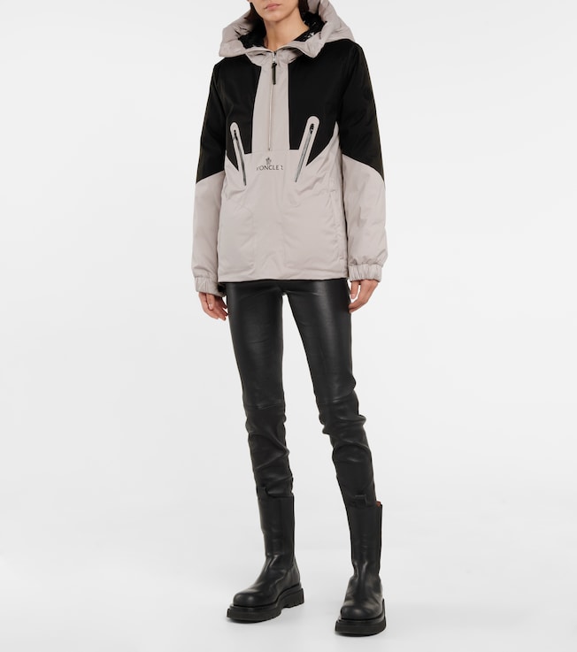 Moncler Iberis hooded half-zip down jacket