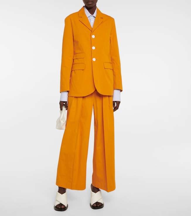 Plan C Cotton high-rise wide-leg pants