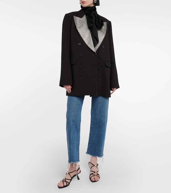 KHAITE Balton crystal-embellished blazer