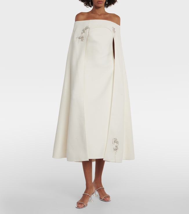 Safiyaa Bridal caped embellished midi dress