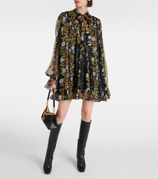 Etro Floral silk crepon minidress