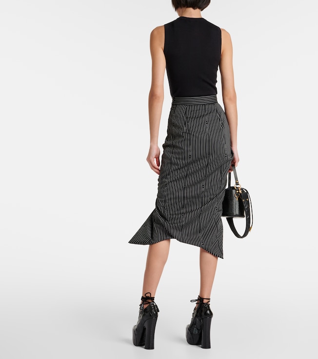 Vivienne Westwood Vivienne Westwood Pinstriped wool and cotton midi skirt