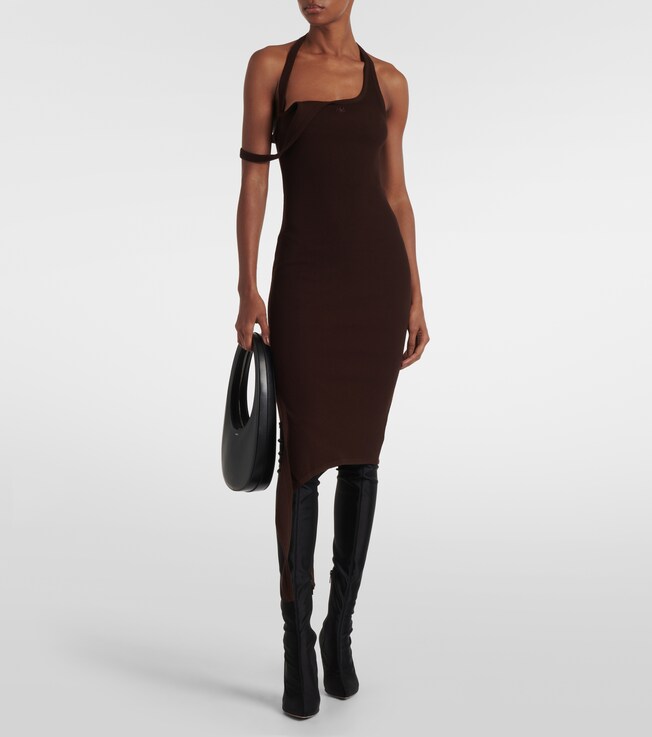 Courrèges Undressed ribbed-knit midi dress