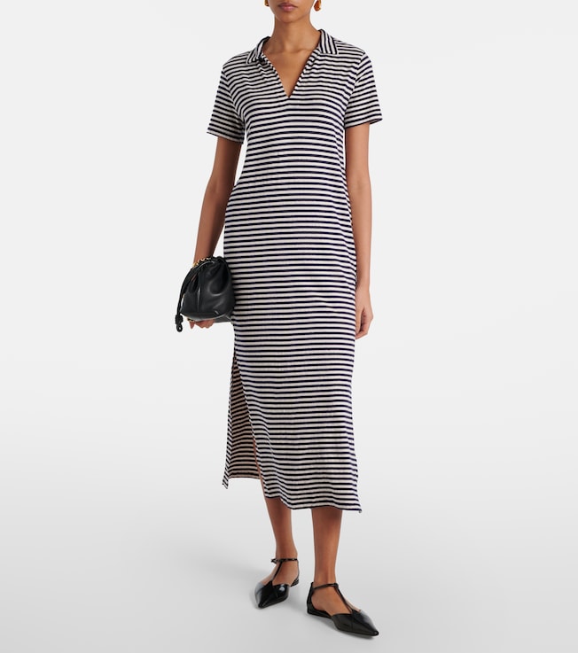 Velvet Khan striped cotton jersey midi dress