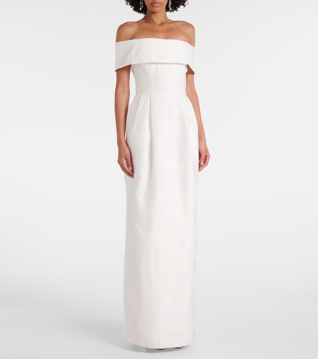 Rebecca Vallance Antoinette off-shoulder jacquard maxi dress