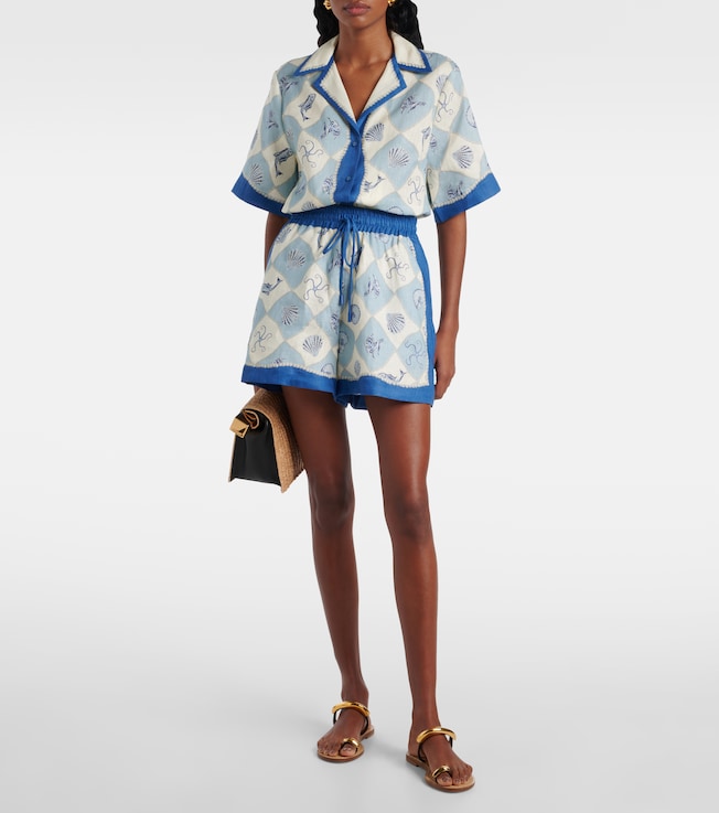 Alémais Pia printed high-rise shorts