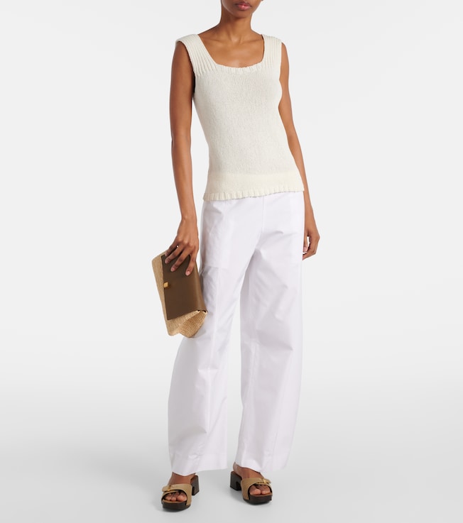 KHAITE Wil knitted cotton top