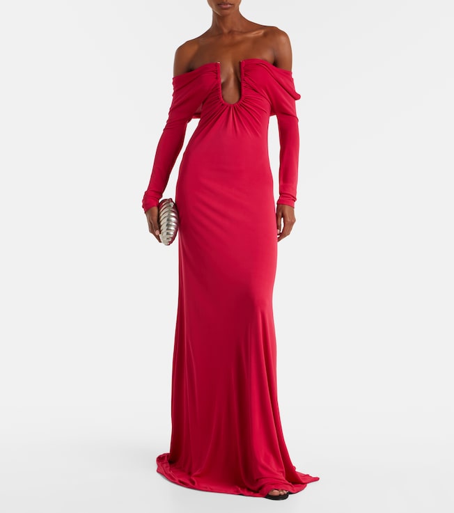 Christopher Esber Arced Palm cutout gathered gown
