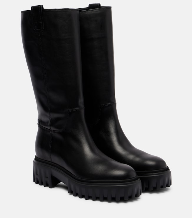 Hogan H700 leather mid-calf boots