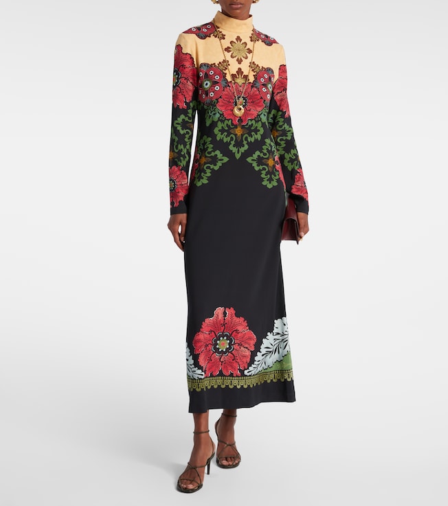 La DoubleJ Halle printed satin maxi dress