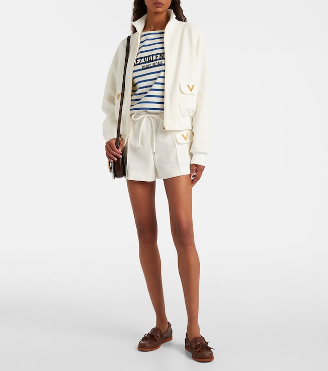 Valentino Logo jersey zip-up sweatshirt