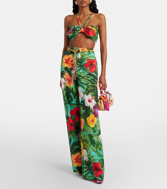 Dolce&Gabbana Floral cotton wide-leg pants