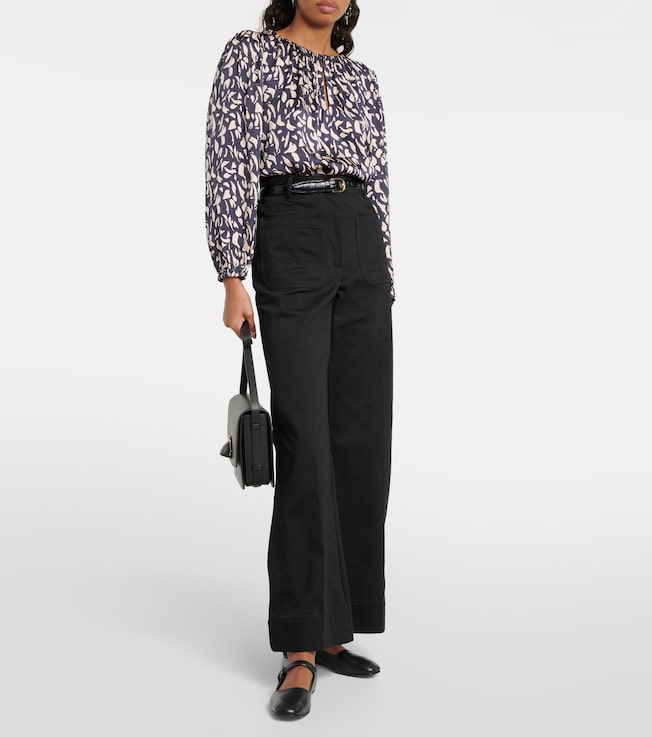 Velvet Kade printed satin blouse