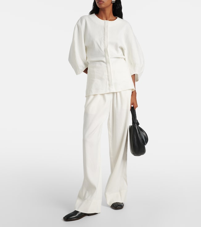 Proenza Schouler Linen-blend wide-leg pants