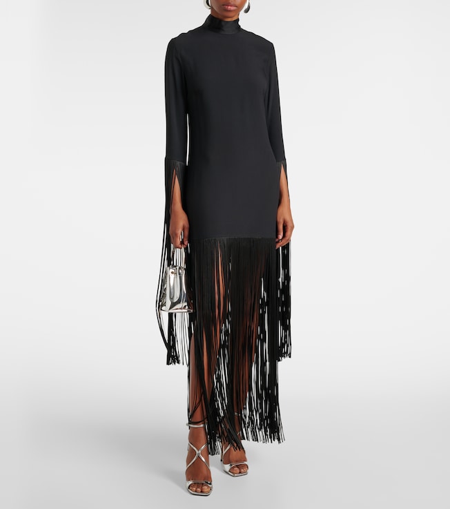 Taller Marmo Chicago fringed crêpe minidress