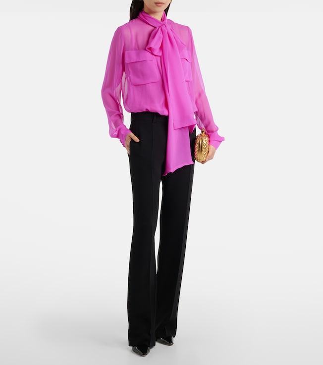 Costarellos Silk georgette blouse