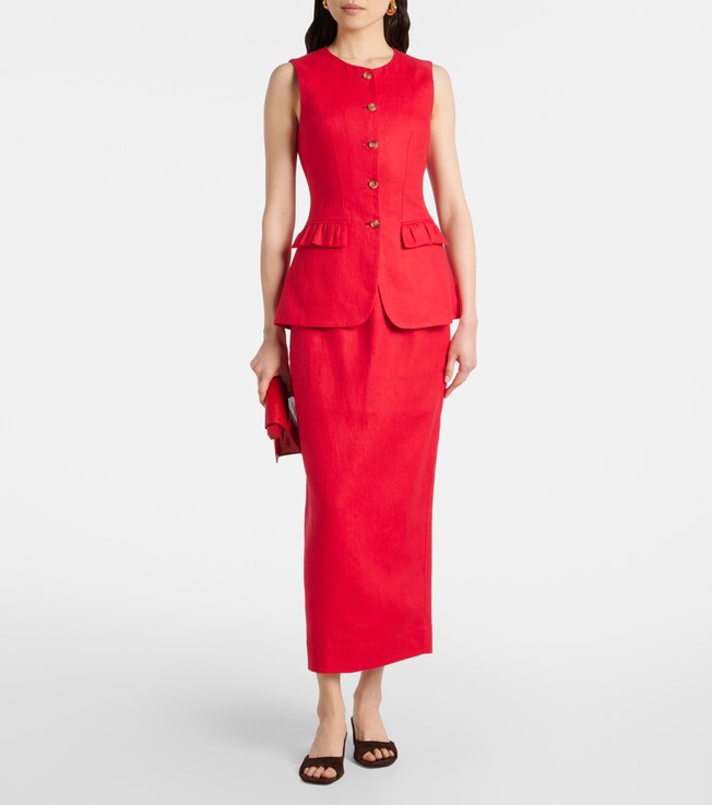 POSSE Bonnie linen pencil skirt