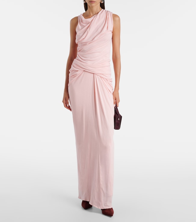 Entire Studios Gathered cotton-blend jersey maxi skirt