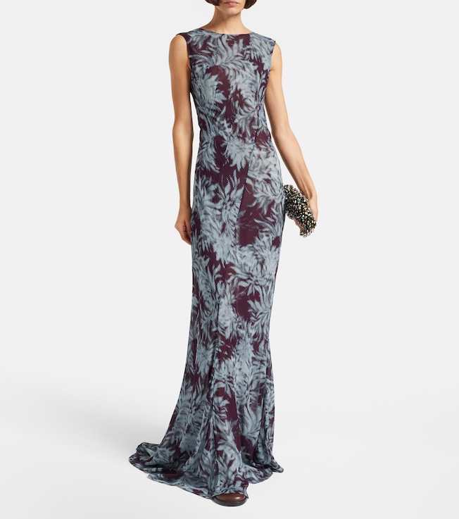 Dries Van Noten Printed chiffon gown