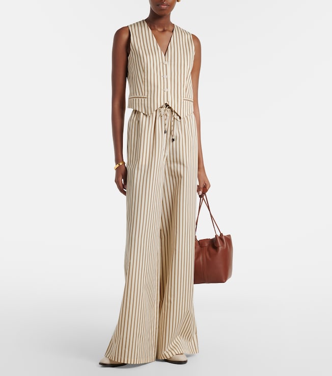 Max Mara Fauno striped cotton and silk vest