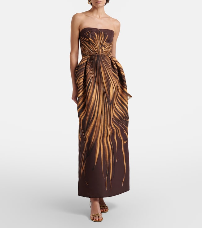 Oscar de la Renta Printed bustier gown