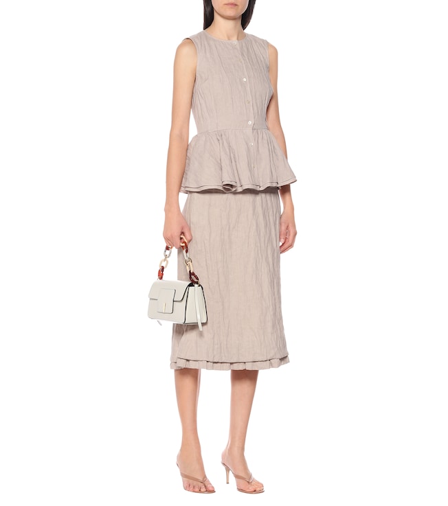 BROCK COLLECTION Quarzo linen-blend midi skirt