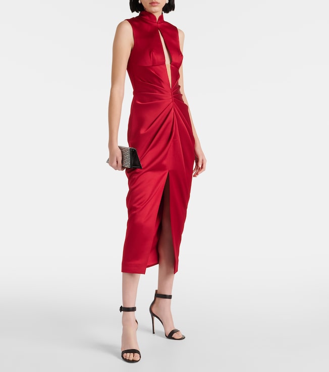 Rasario Draped cutout midi dress