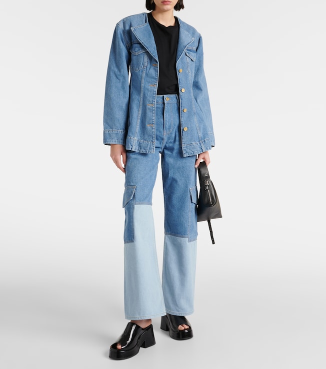 GANNI Single-breasted denim blazer