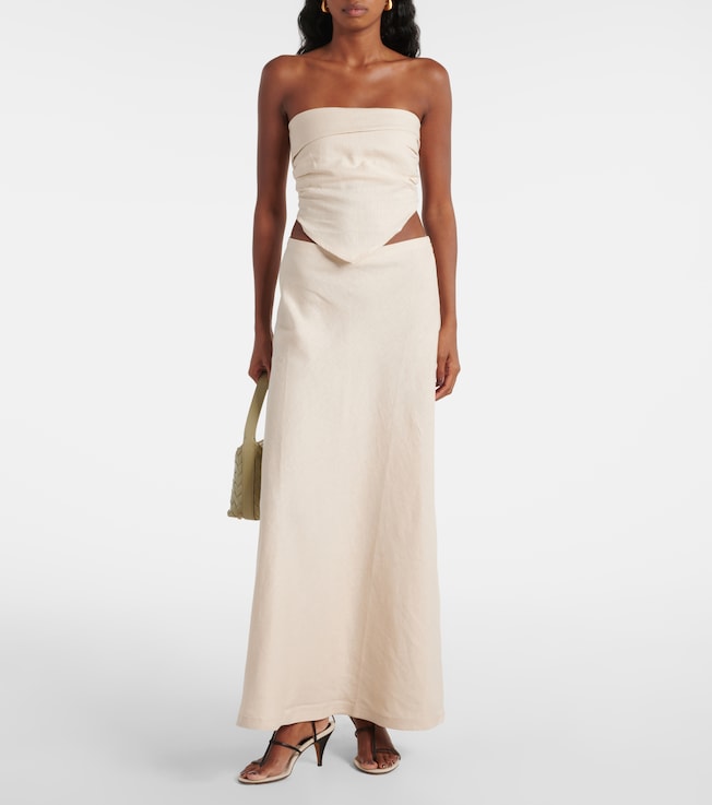 Faithfull Antibes linen bandeau top