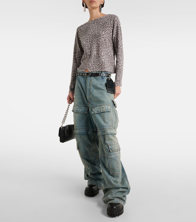 Balenciaga Distressed leopard-print jersey sweater