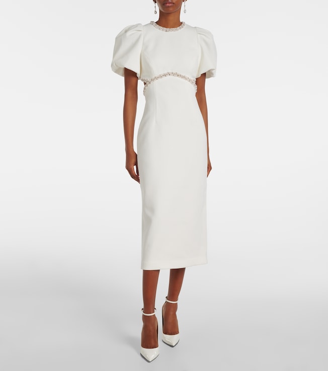 Rebecca Vallance Bridal Alicia embellished crêpe midi dress