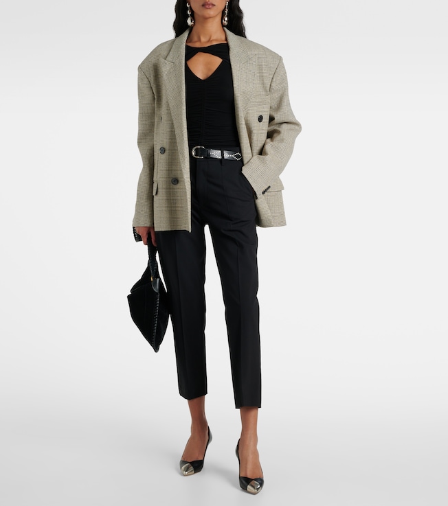  Wool-blend straight pants