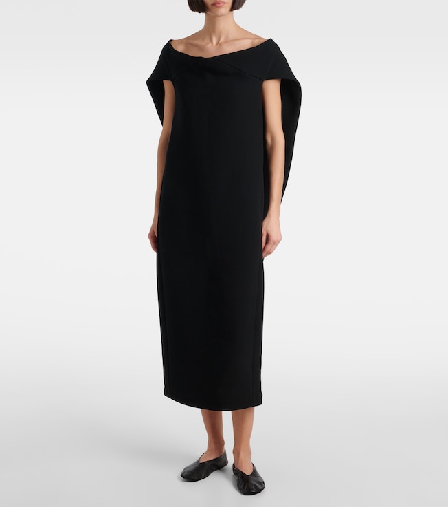 The Row Anitas draped wool-blend midi dress