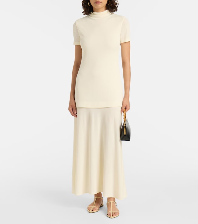 Jil Sander Layered crêpe maxi dress
