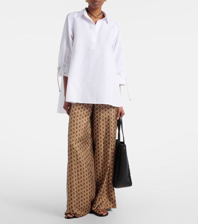 Max Mara Adorni oversized cotton poplin shirt