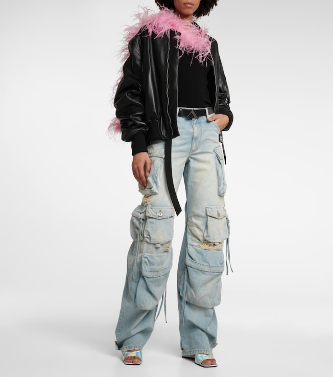 THE ATTICO Anja leather bomber jacket