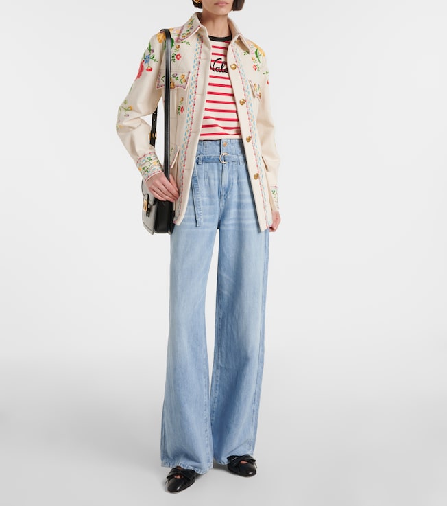 7 For All Mankind Phoenix belted high-rise wide-leg jeans