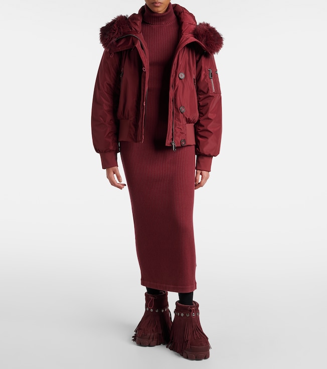 GOLDBERGH Mireille ribbed-knit turtleneck midi dress