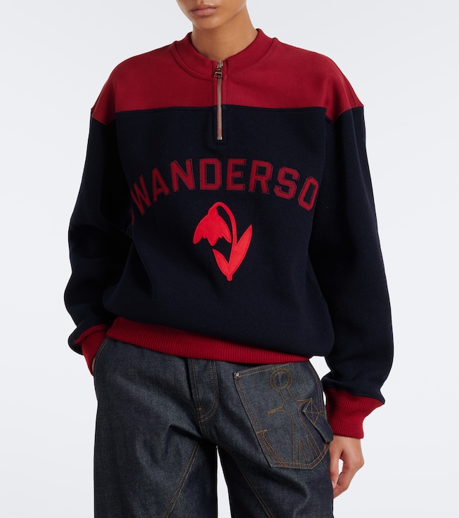 Jw Anderson Embroidered wool-blend sweatshirt