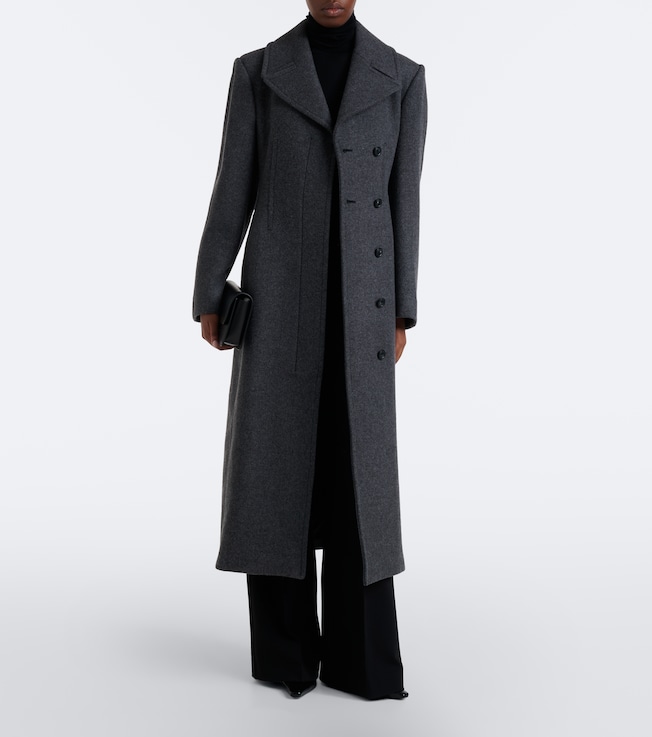 Sportmax Sportmax Belted herringbone virgin wool coat