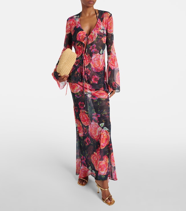 Bananhot Vanessa floral chiffon beach cover-up