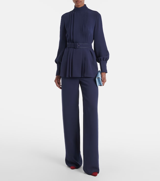Valentino Cady Couture pleated belted blouse