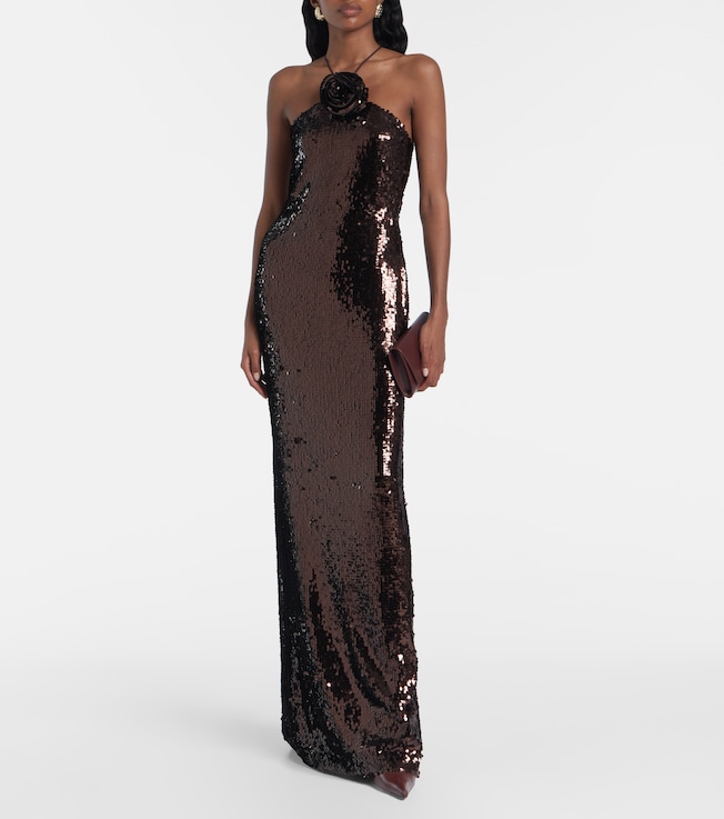 Magda Butrym Floral-appliqué maxi dress