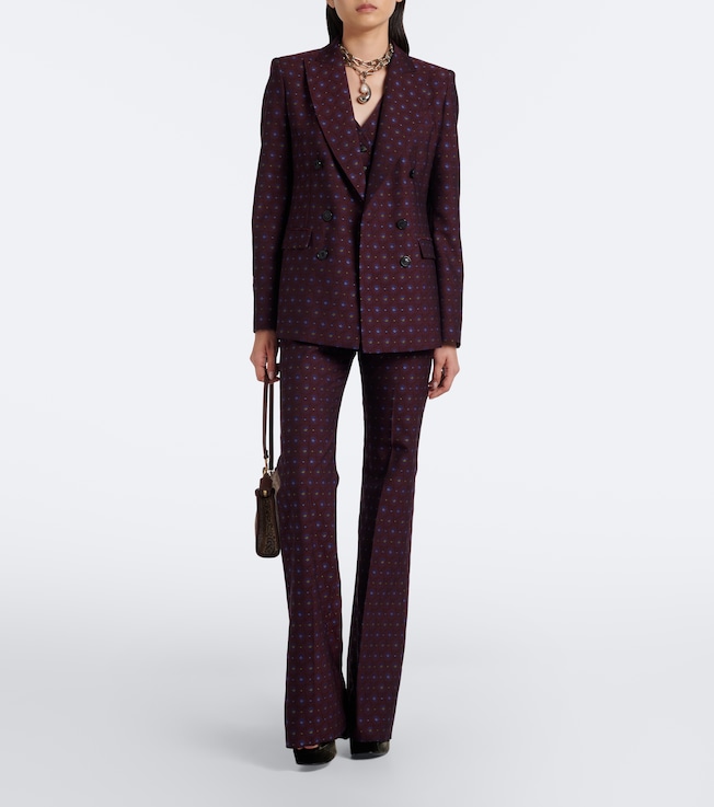 Etro Etro Floral jacquard wool and cotton flared pants