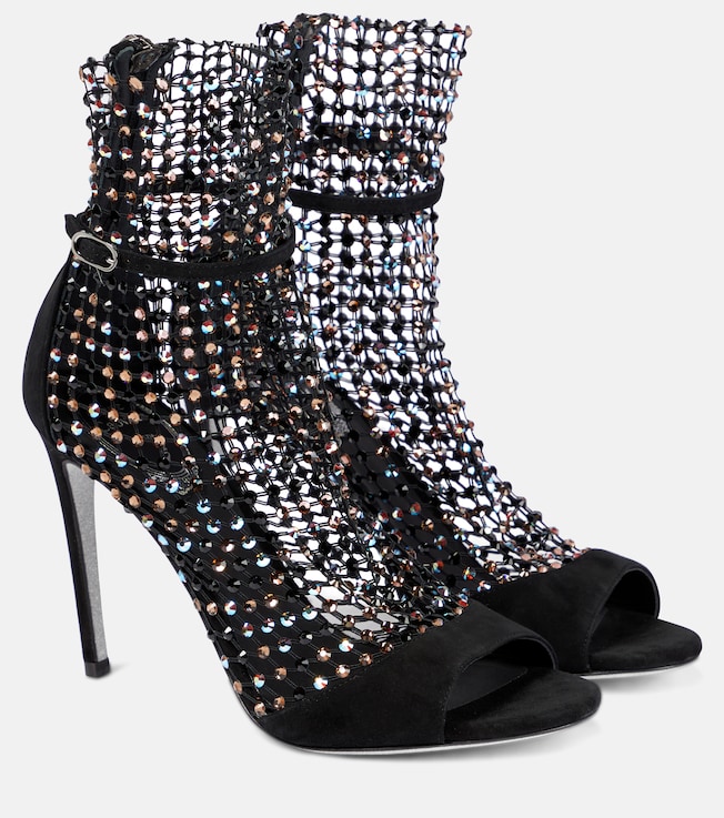 RENÉ CAOVILLA Galaxia embellished suede sandals
