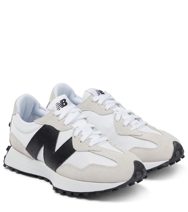 New Balance 327 suede-trimmed sneakers