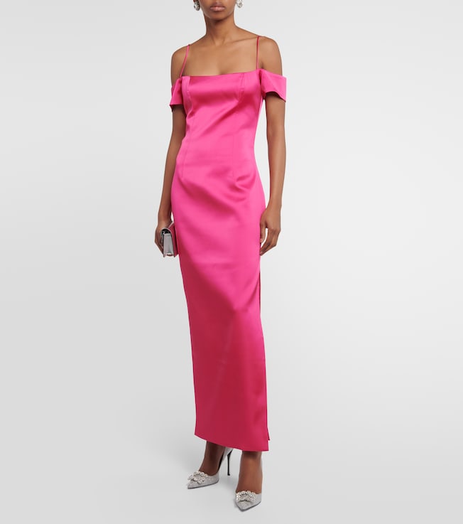 Rasario Off-shoulder satin gown